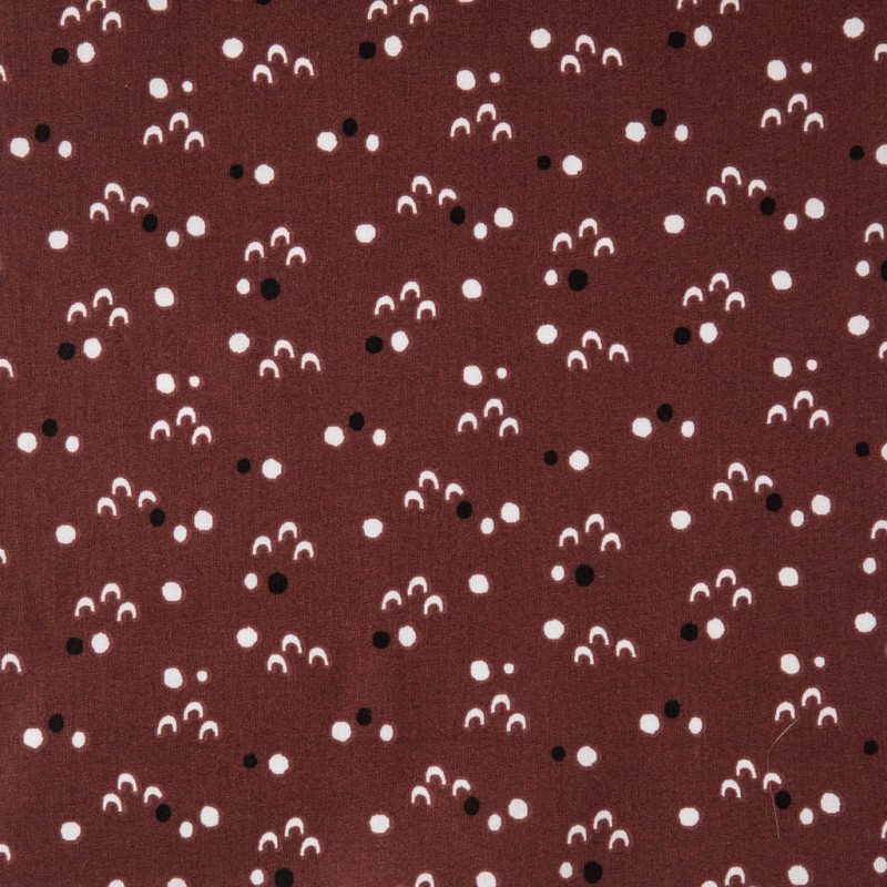 Algodón estampado BUNDY Baldosa roja / Negro